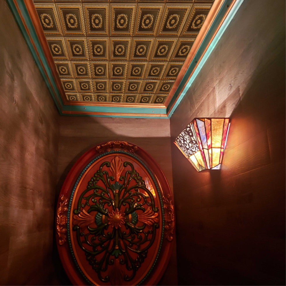 Antique Gold 3D Ceiling Panels, 2'x2', 4 Sq Ft