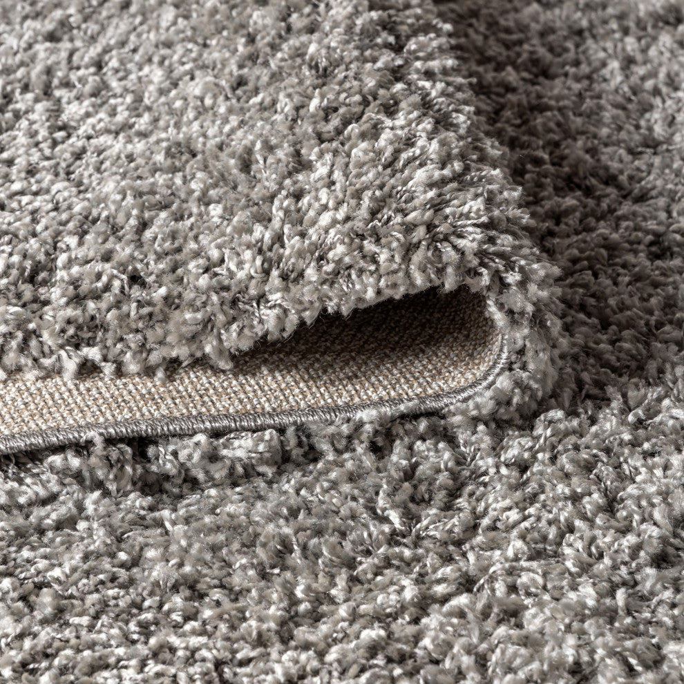 Mercer Shag Plush Tassel Area Rug, Grey, 2 X 8