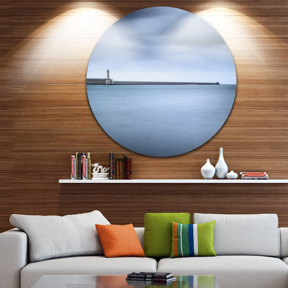 Breakwater And Soft Water Under Clouds, Landscape Disc Artwork, 11"