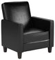 Modern Black Leather Recliner Chair, Tapered Legs, Track Arms for Home or Office