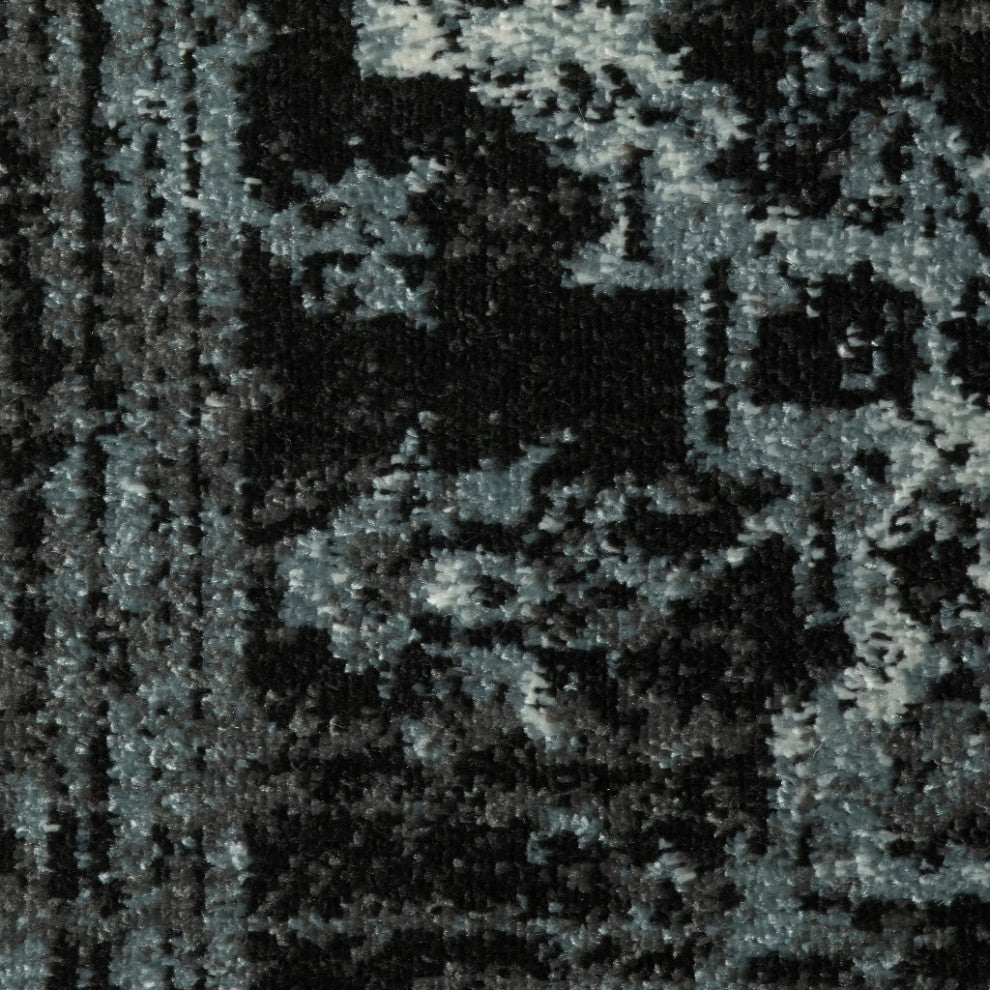 8" x 10" Black and Gray Distressed Area Rug