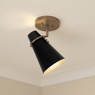 Golden Lighting 2122-SF Reeva 7"W Semi-Flush Ceiling Fixture - Modern Brass /