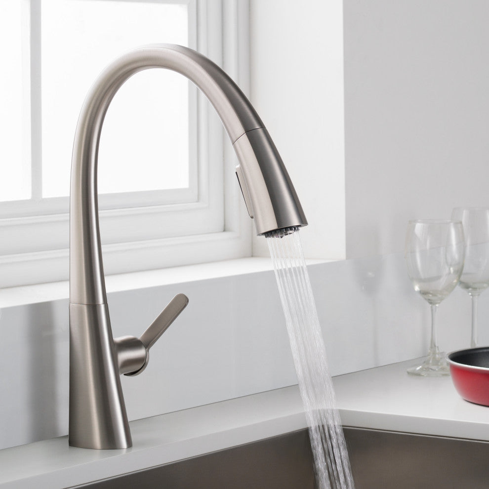 Nolen Pull-Down 1-Hole Kitchen Faucet Spot Free Stainless