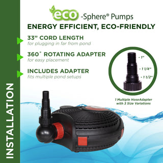 Eco-SphereÂ® Energy-Saving 4100GPH Pond Pump with 33-ft. Cord