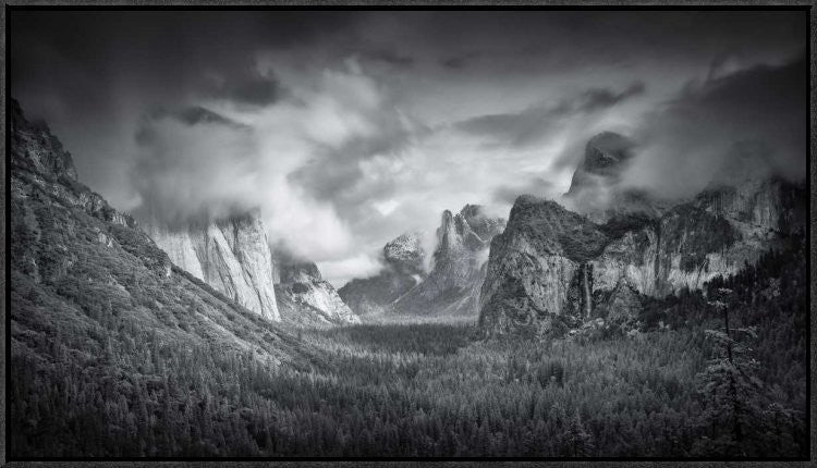"Yosemite Valley" Framed Canvas Giclee by Mike Leske, 31x18"