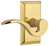 Studio Plate With Manor Lever, Polished Brass, Passage, Left-Handed
