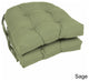 16" Solid Twill U-shaped Tufted Chair Cushions, Set of 2, Sage Green