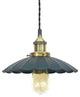 Antique Brass Ruffle Shade Pendant Light