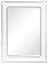 Rectangular Beveled Diamond Silver Framed Wall Mirror