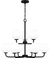 Nielson 9-Light Chandelier, Matte Black