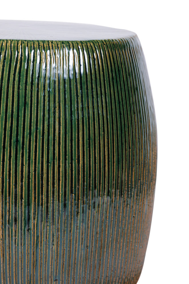 Sunburst Ceramic Glazed Patio Stool