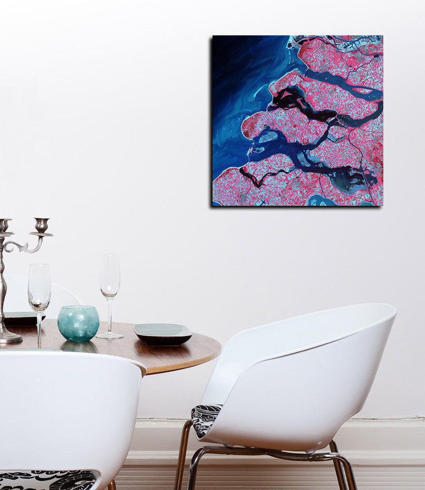 Epic Graffiti "Earth As Art: Delta Region" Giclee Canvas Wall Art, 18"x18"