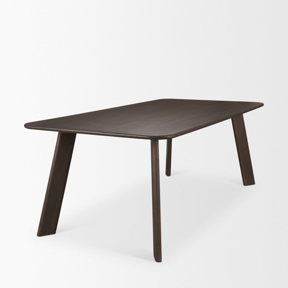 Welborn 84" Dark Brown Wood Rectangular Dining Table