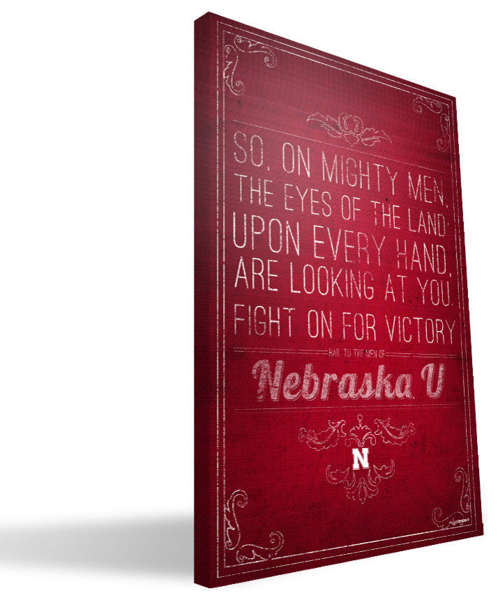 NB Cornhuskers Song Canvas Print, 16"x24"
