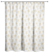 Cream Snowflakes 5 71x74 Shower Curtain