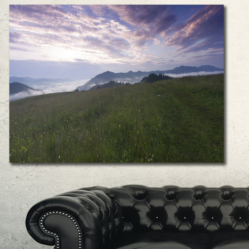 Mountain Plateau at Evening, Landscape Canvas Art Print, 40"x30"