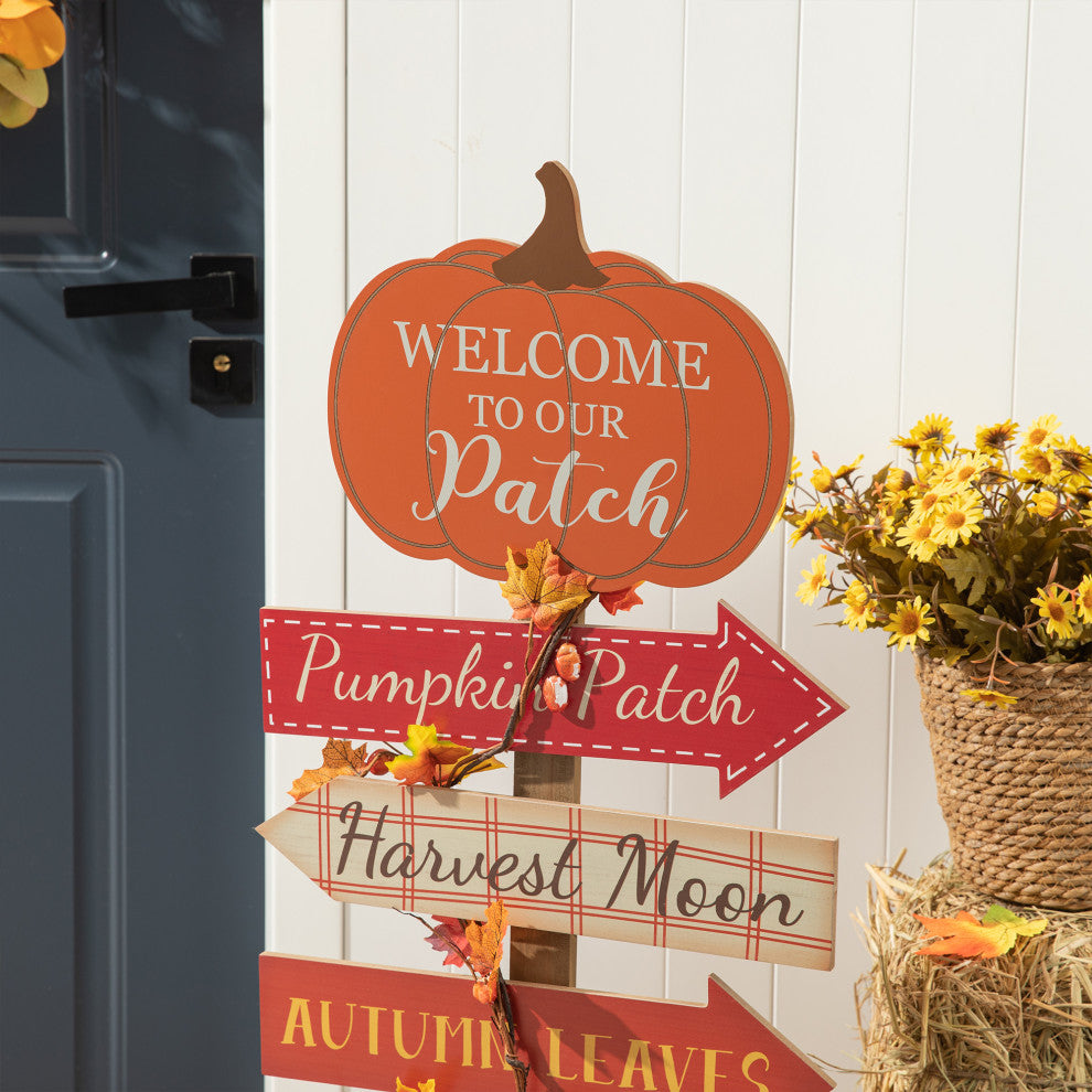42.5"H Fall Wooden Pumpkin Patch Porch Sign