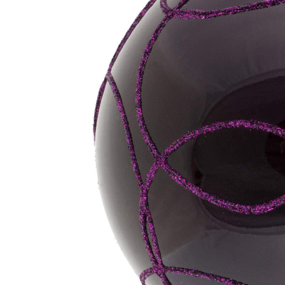 Vickerman N182426D 4" Plum Candy Finish Ornament With Circle Glitter