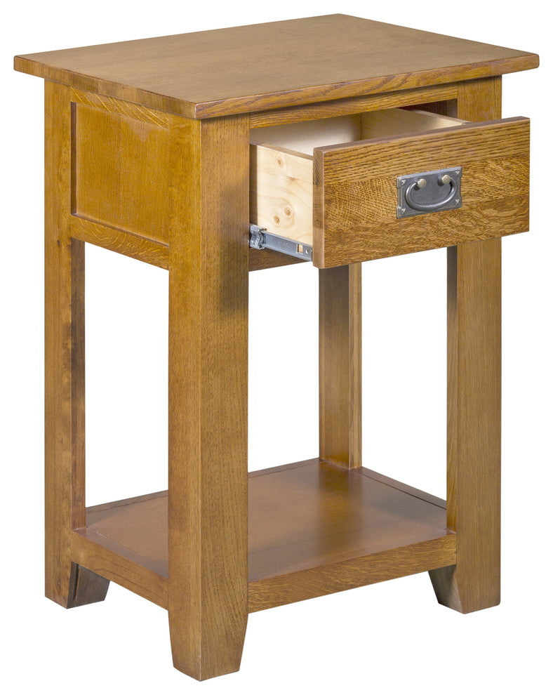 Mission Quarter Sawn White Oak 1-Drawer Nightstand, End Table