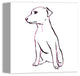Designs Direct Sitting Pink Pup 12x12 Canvas Wall Art