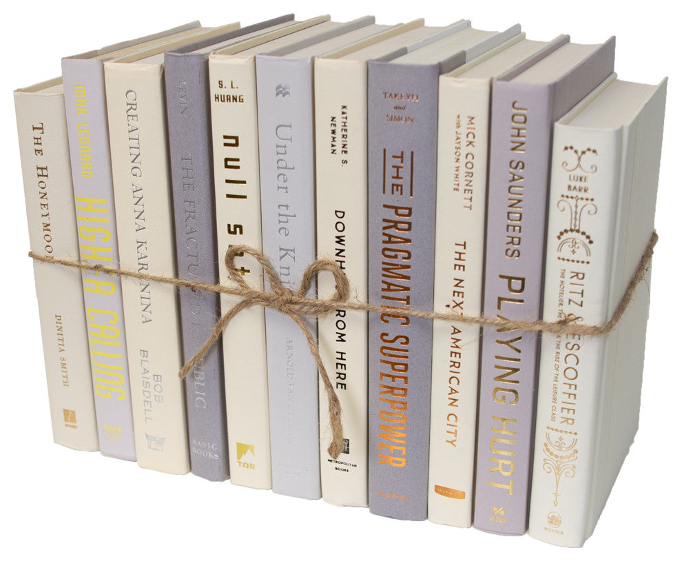 Decorative Books - Light Mist Book Bundle - 1 foot of Grey Books