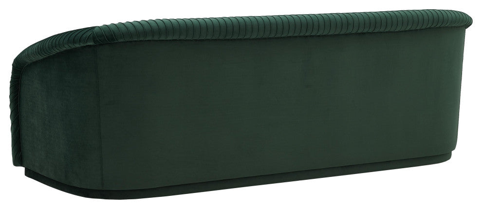 TOV Furniture Yara Pleated Forest Green Velvet Sofa