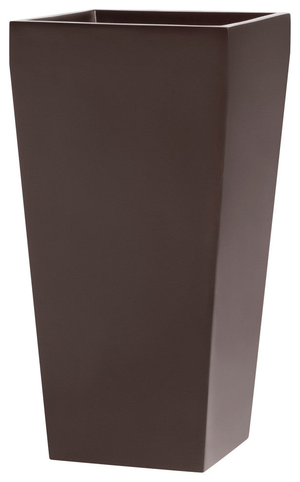 Windsor Tall Square Planter, Brown, 7"x7"x14"