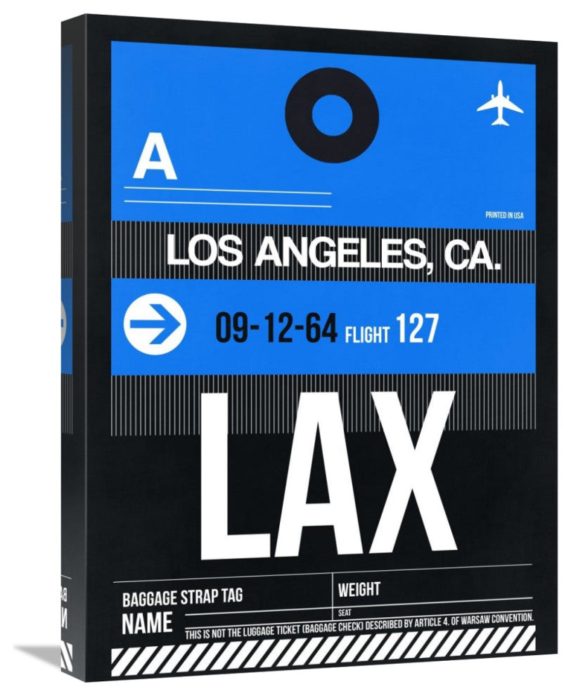 "LAX Los Angeles Luggage Tag 3" Fine Art Print