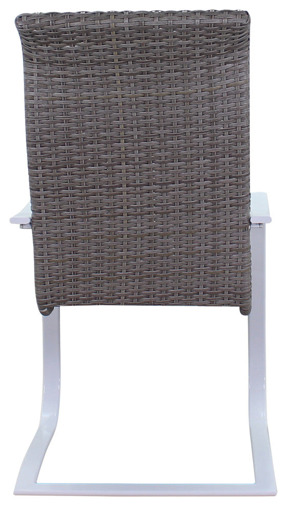 Courtyard Casual Santa Fe Wicker Spring Chairs, Set of 4, White