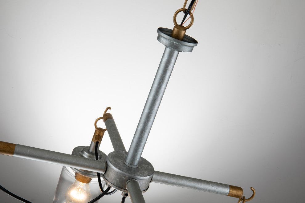 4-Light Gold and Vintage Silver Finish Chandelier