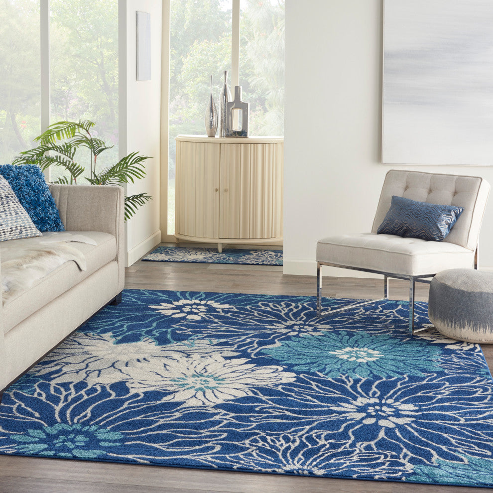Nourison Passion 9' x 12' Navy/Ivory Contemporary Indoor Area Rug