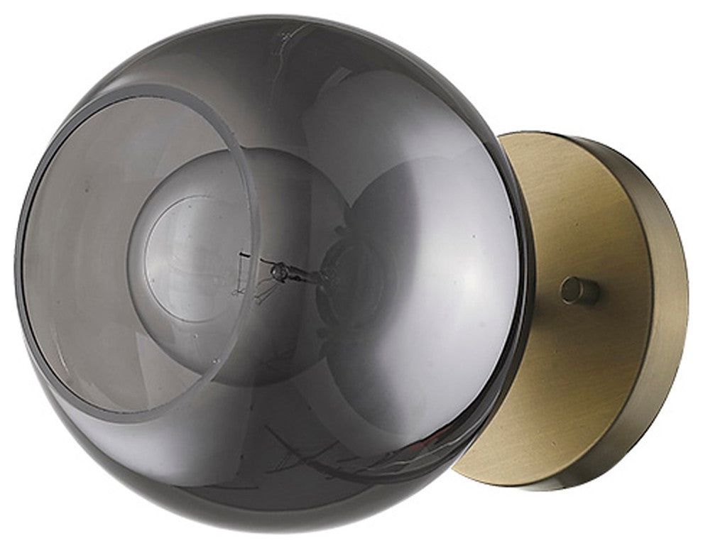 Lunette 1-Light Aged Brass Sconce