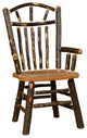 Hickory Log Wagon Wheel Chair, Set of 2, Hickory & Oak, Arm Chair