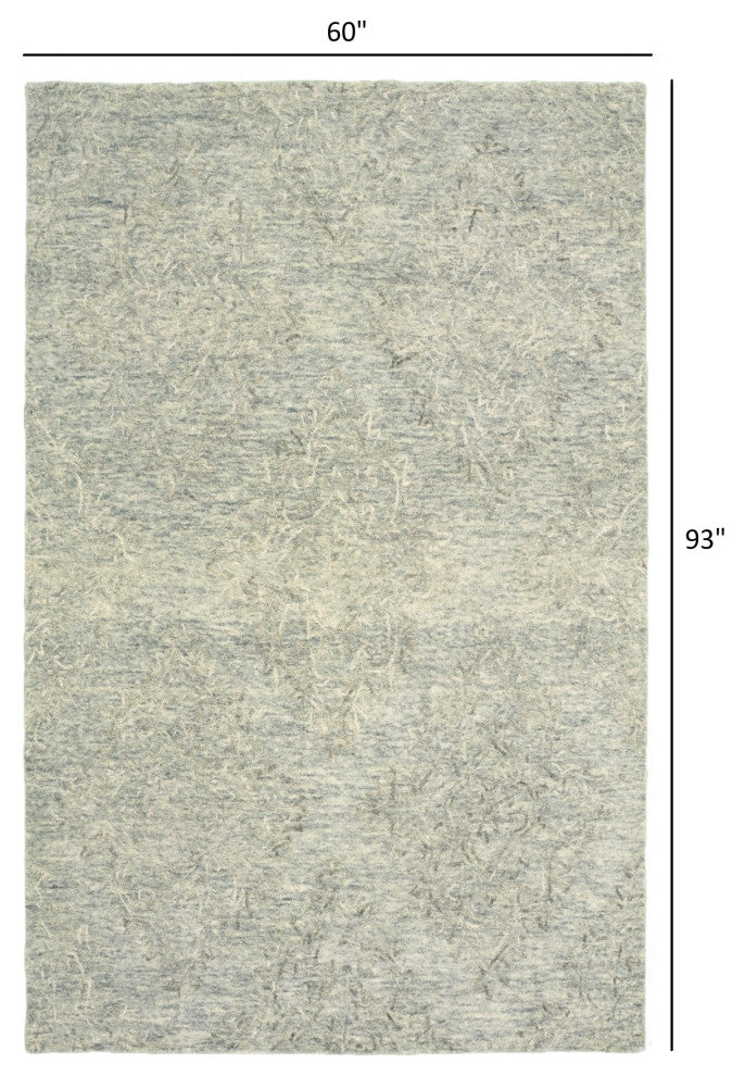 5" x 8" Sky Blue Floral Paradise Area Rug