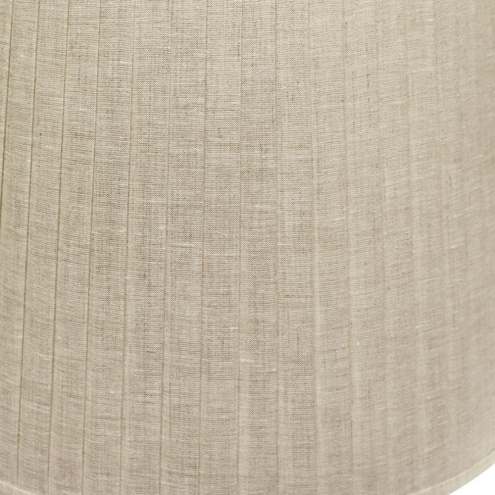 18" Cream Paperback Linen Lampshade With Side Pleats