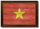 Vietnam Country Textured Flag Print With Brown Gold Frame, 15"X21"