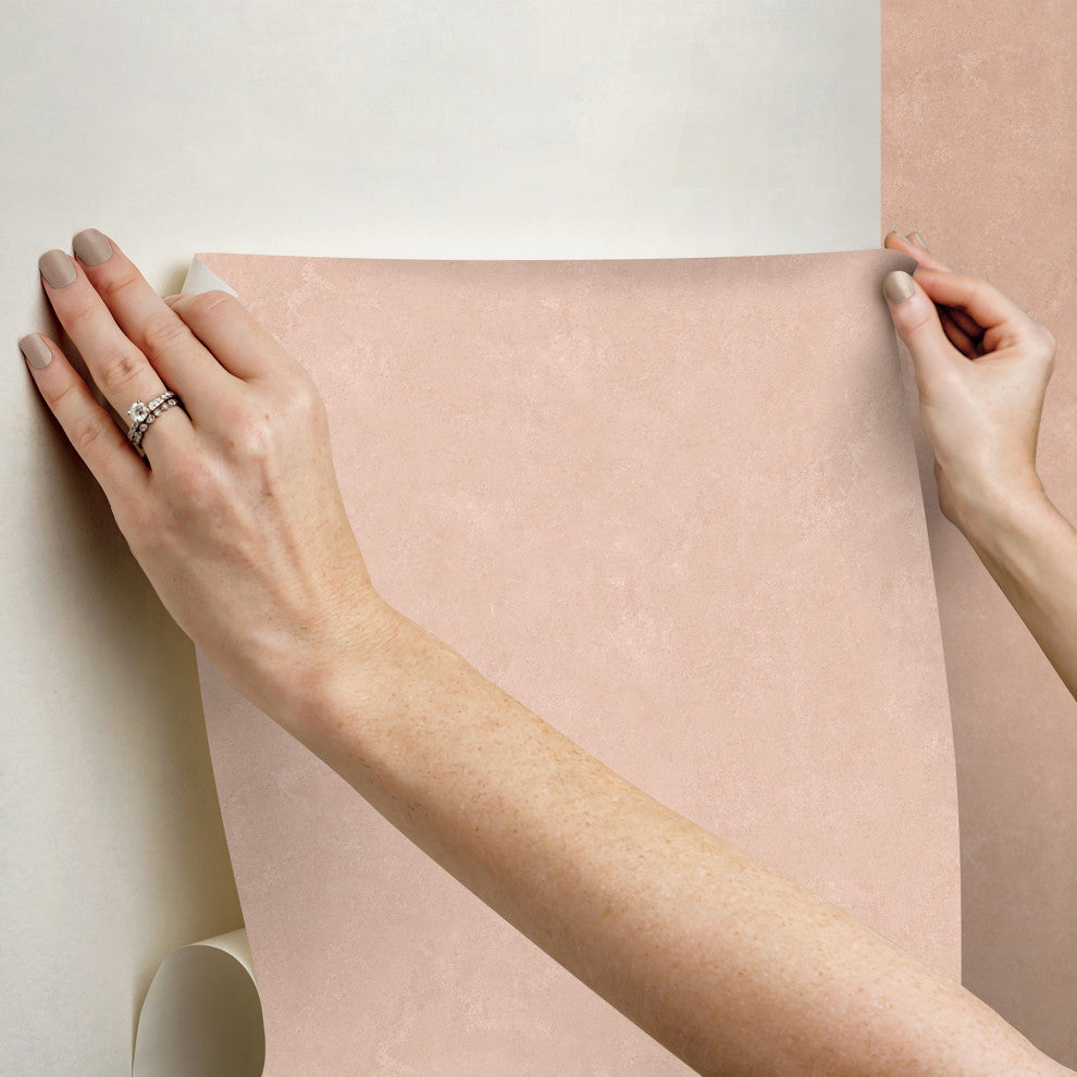 Mr. Kate Daphne Potter's Clay Peach Limewash Peel and Stick Wallpaper