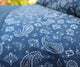 Navy Paisley Bandana Printed Sheet Set, 100% Cotton Matte Sateen
