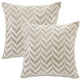 Jacquard Chenille Pillow Covers, 2-Piece Set, Silver, 20"x20"