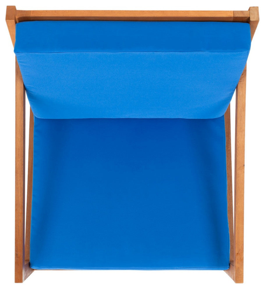 Safavieh Outdoor Vernon Rocking Chair Natural / Royal Blue