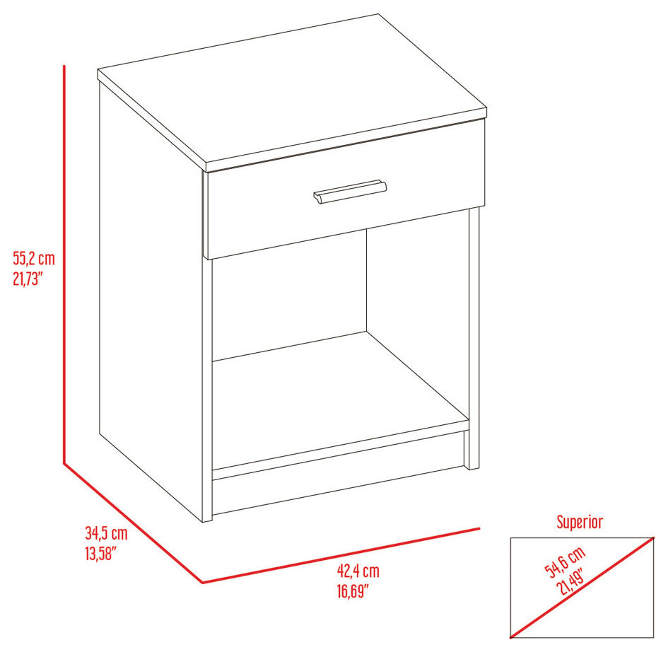 Pictor Nightstand, Light Grey