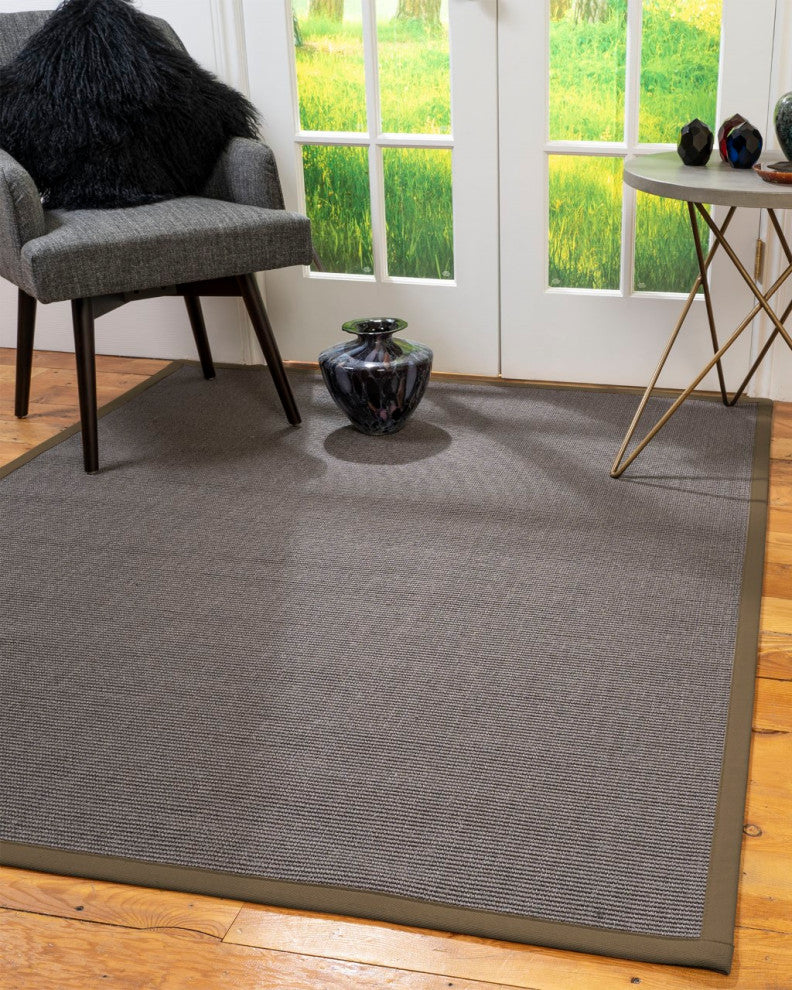 Natural Area Rugs Big Sur Custom Sisal Rug, 12'' x 15'', Fossil Border
