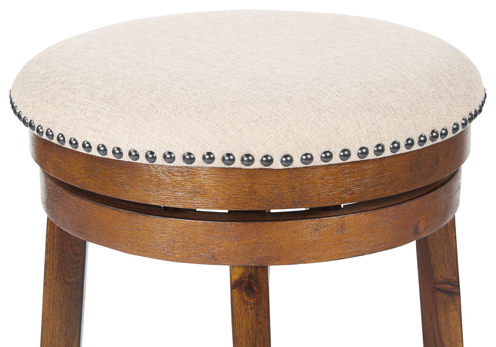 Backless Swivel Stool 26", Burnt Brown