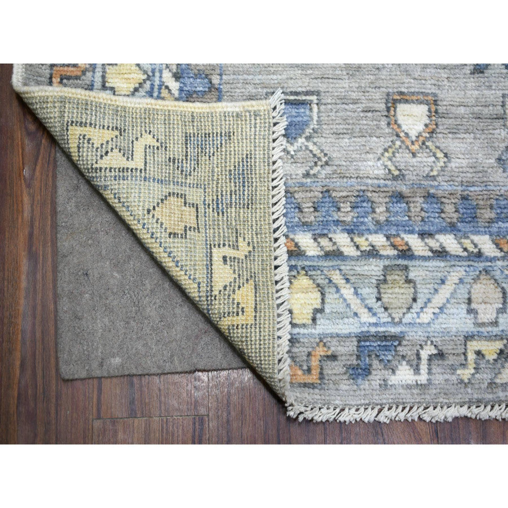 Light Gray, Anatolian Village Inspired Hand Knotted Oriental Rug, 8'0"x9'10"