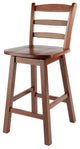 Scalera Ladder-back Swivel Seat Counter Stool, Walnut