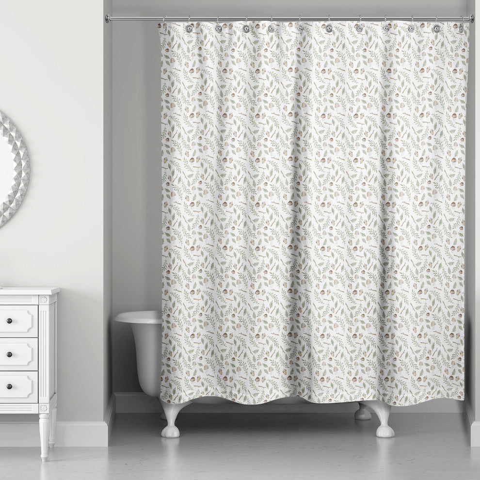 Woodland Fall Pattern 71x74 Shower Curtain