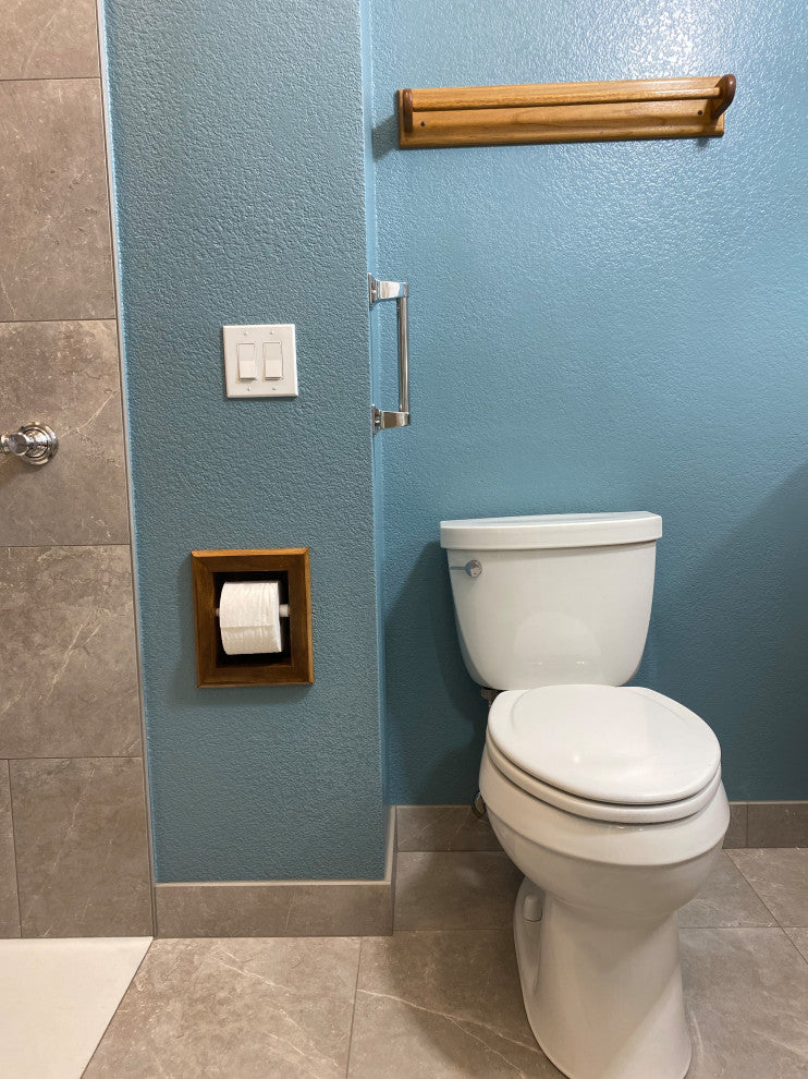 Tampa Recessed Solid Wood Toilet Paper Holder 7 x 8.5, Primed Gray