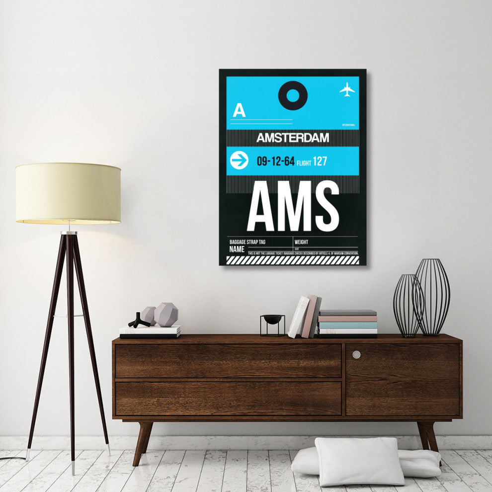 "AMS Amsterdam Luggage Tag 1" Fine Art Print
