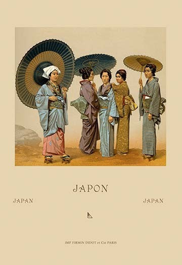 Traditional Japanese Women Art Reproduction, 28" X 42", Gallery Wrapped Canvas A
