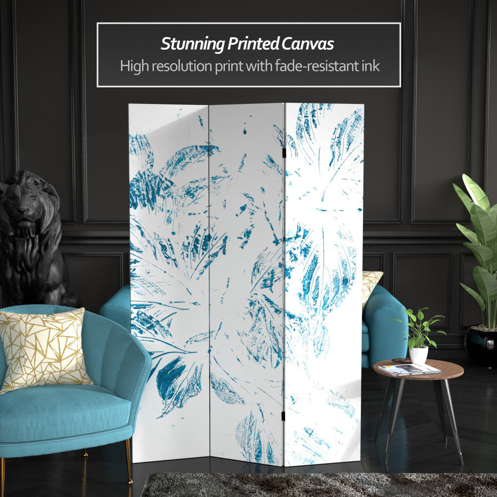 6' Tall Double Sided Pure Leaves Canvas Room Divider